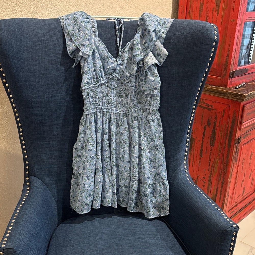 Floral Blue Mini Dress